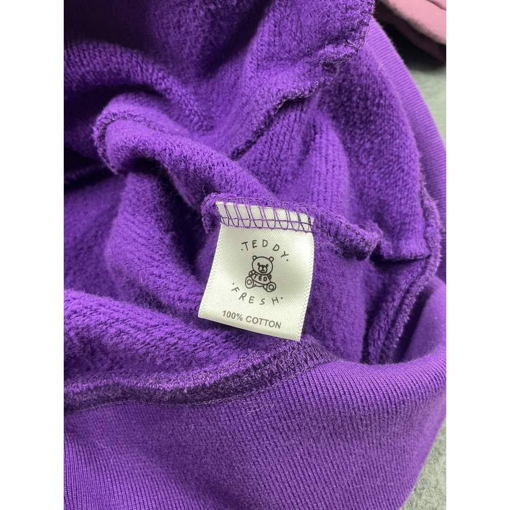 Teddy Fresh Hoodie Mens Large Multicolor Colorblock Pullover Fleece Teddy Logo - Picture 5 of 9